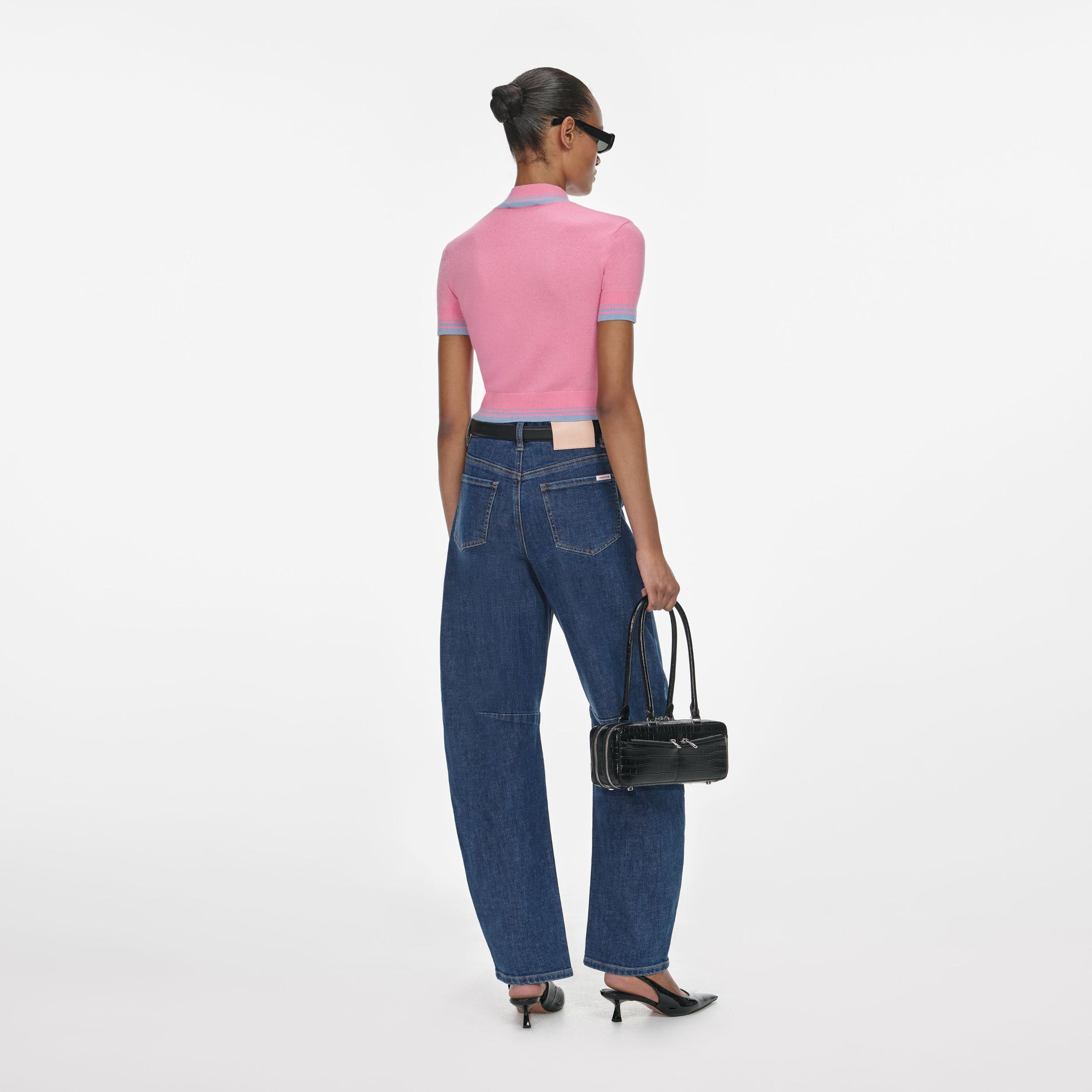 Blue Barrel Leg Jeans Product Image