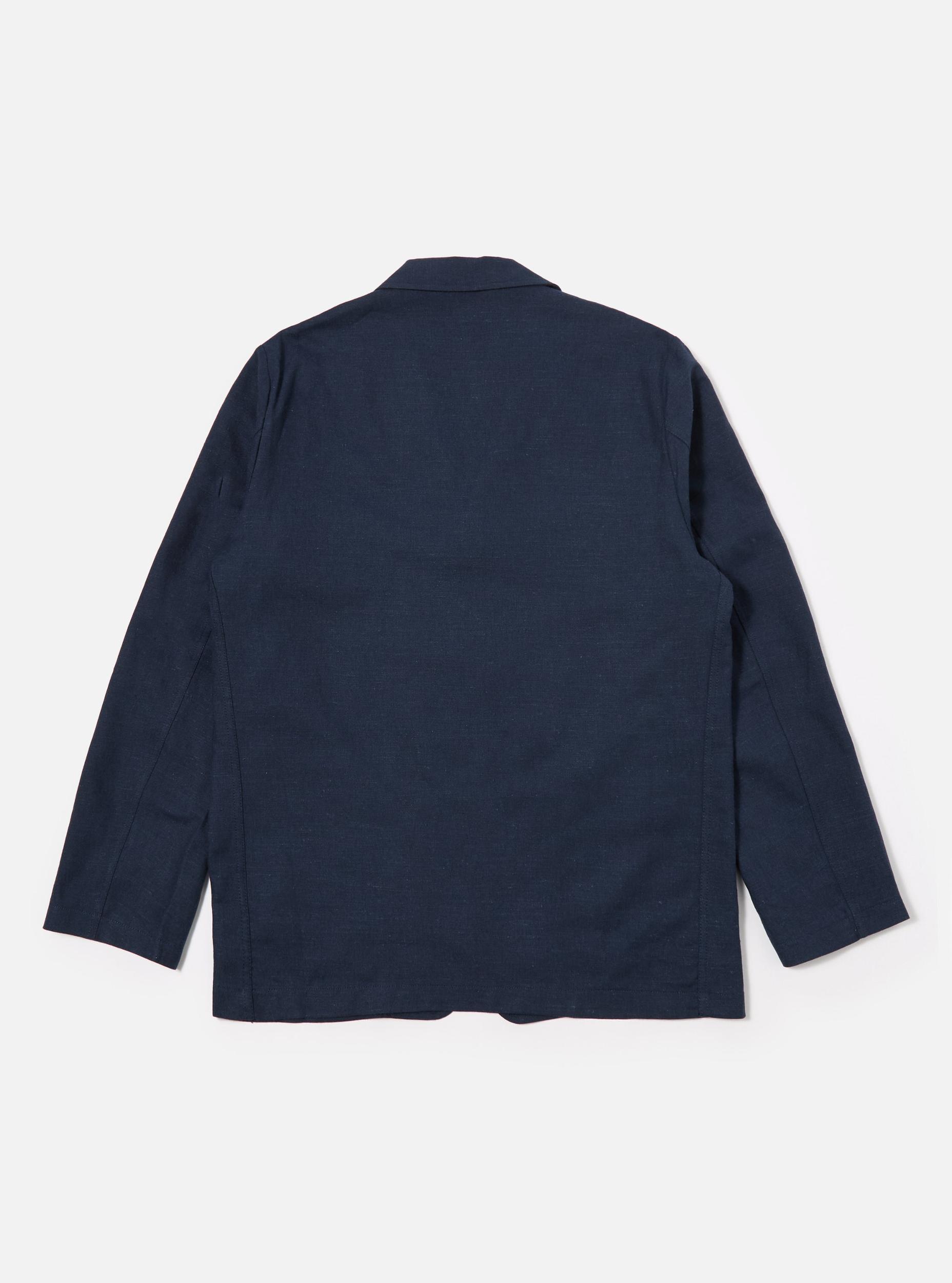 Navy Lord Cotton Linen Three Button Jacket Product Image