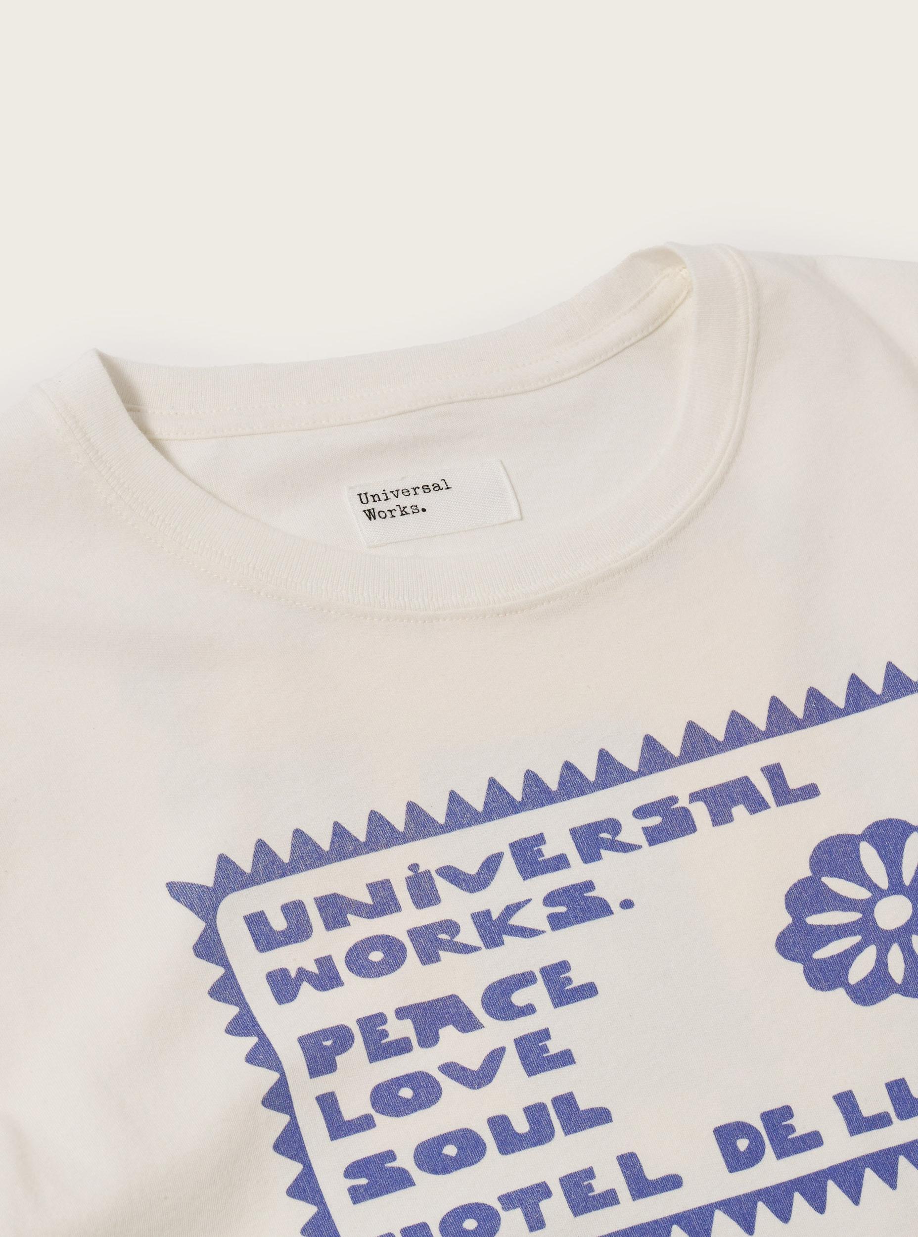 Universal Works Print Tee in Ecru/Yellow Single Jersey Pickup Product Image