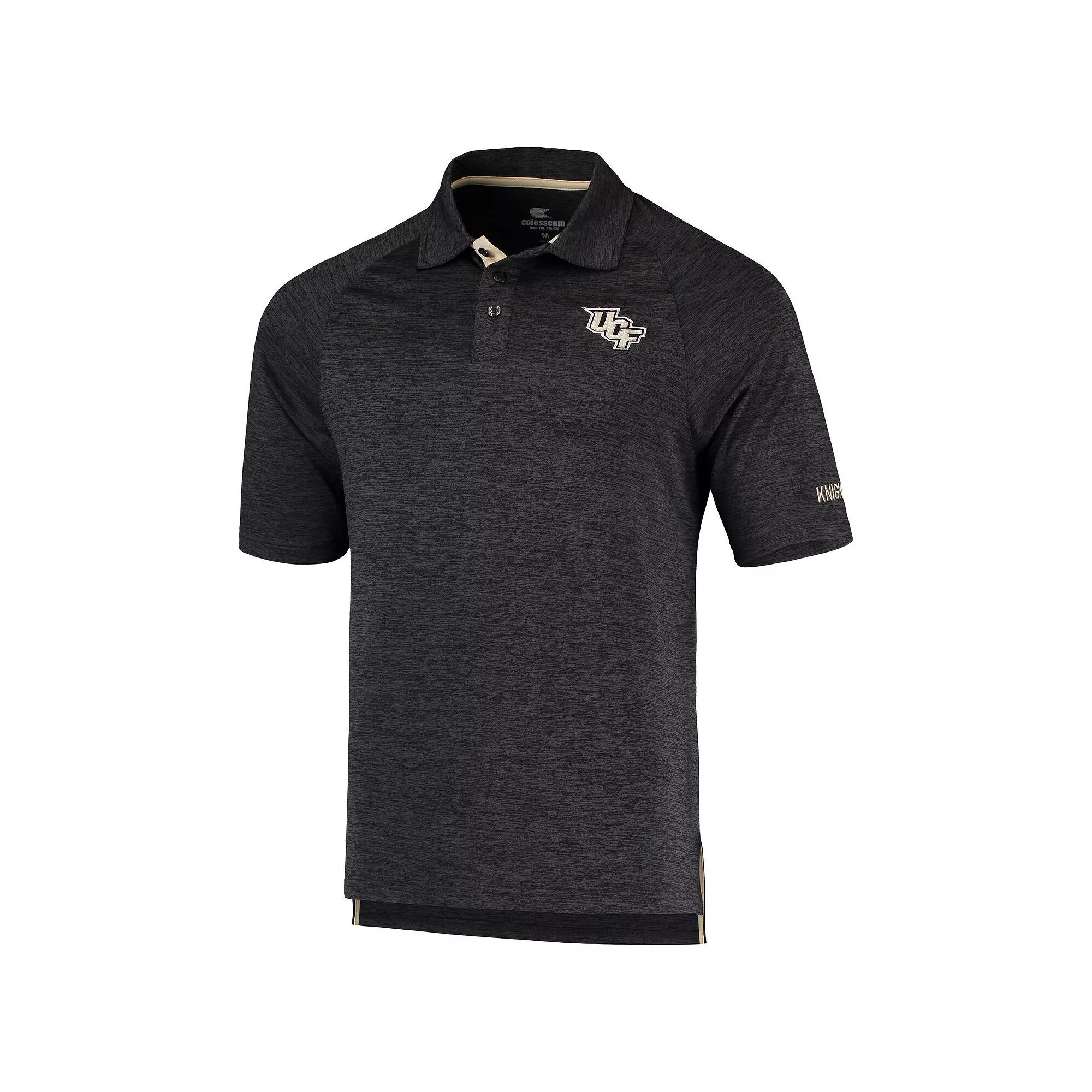 Men's Colosseum Heathered Black UCF Knights Down Swing Polo, Size: XL, Charco Product Image