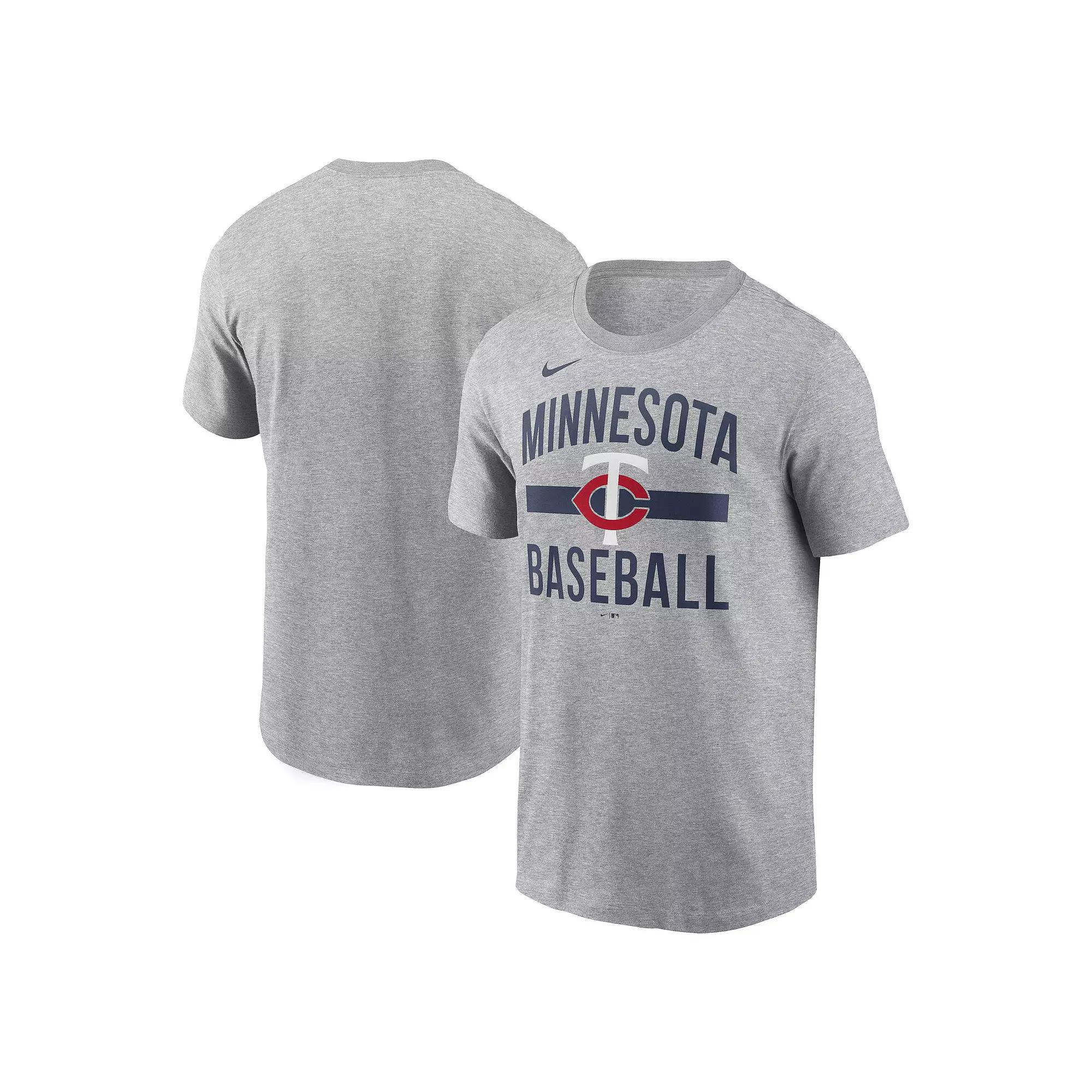 Men's Nike Heather Gray Minnesota Twins Arched T-Shirt,  Product Image