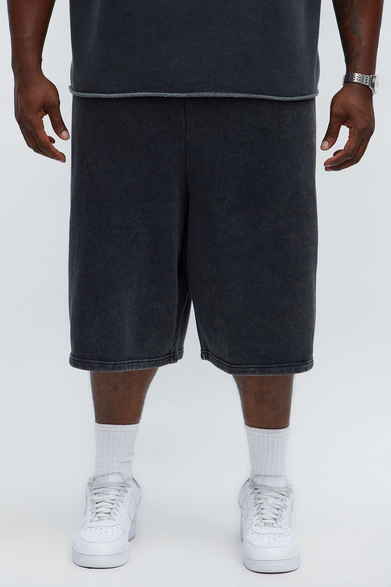 Tyson Baggy Washed Shorts - Black Wash Male Product Image