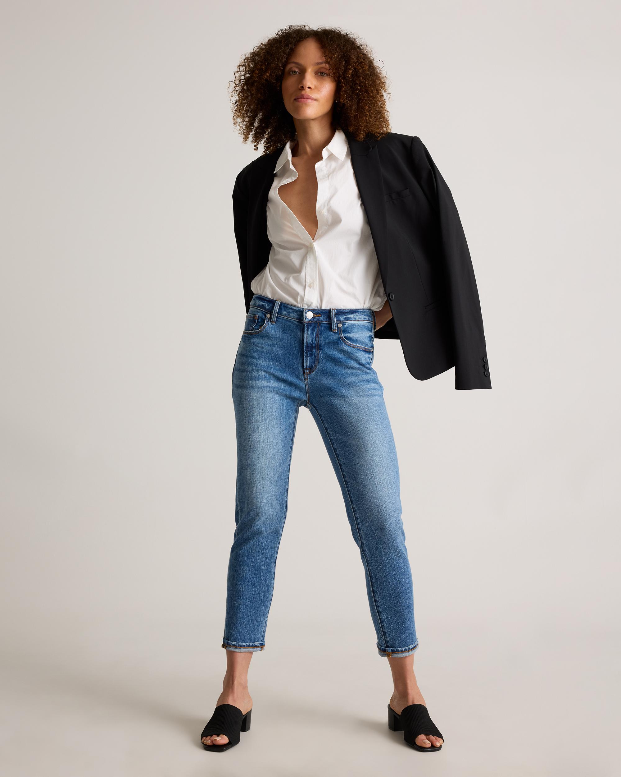 Quince | Women's Luna Stretch Slim Boyfriend Jeans Organic Cotton Product Image
