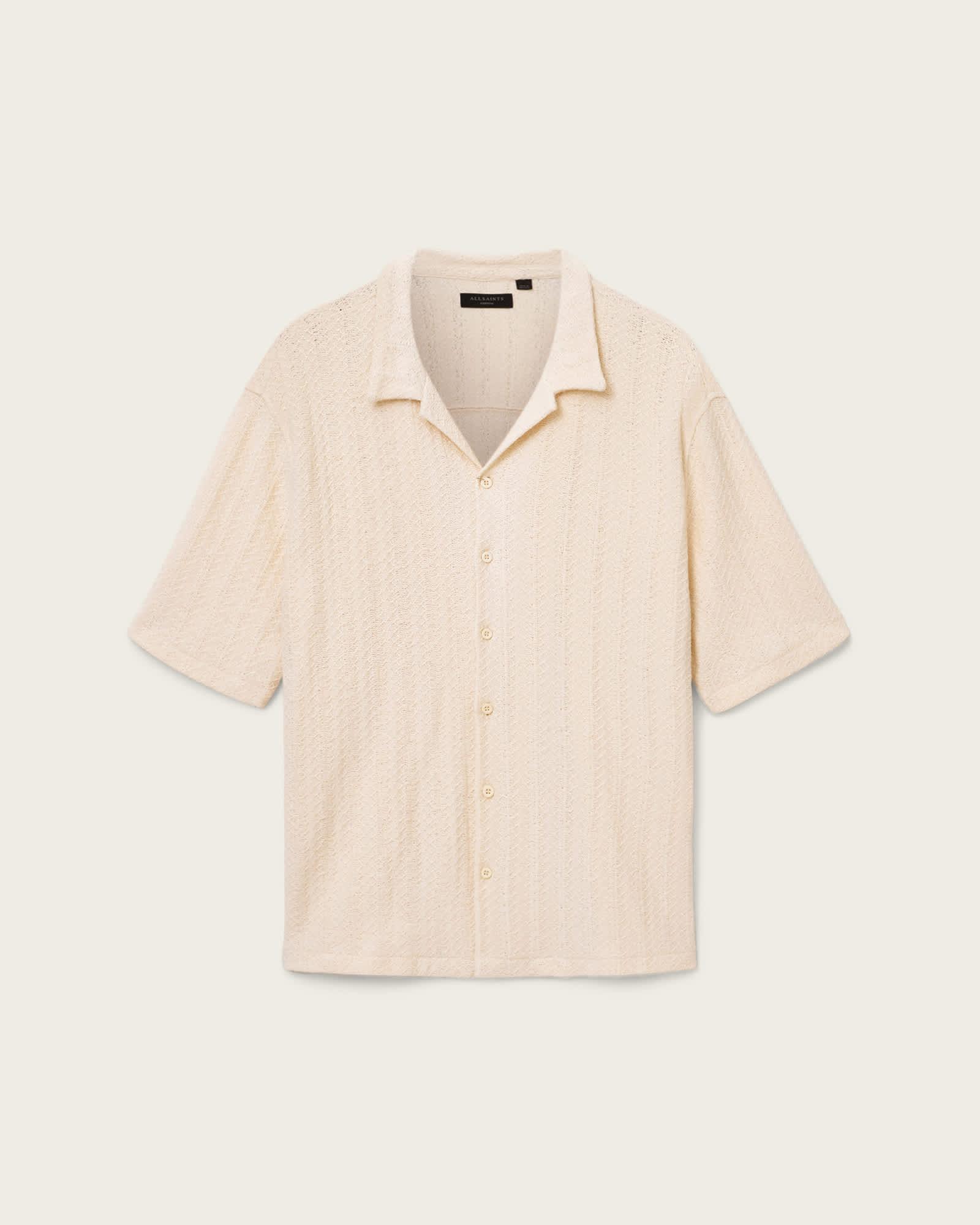 Trace Oversized Textured Shirt COTTAGE WHITE | ALLSAINTS US Product Image