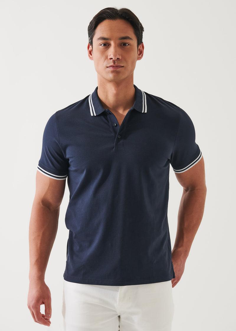 Patrick Assaraf Iconic Tipped Buttoned Polo Product Image