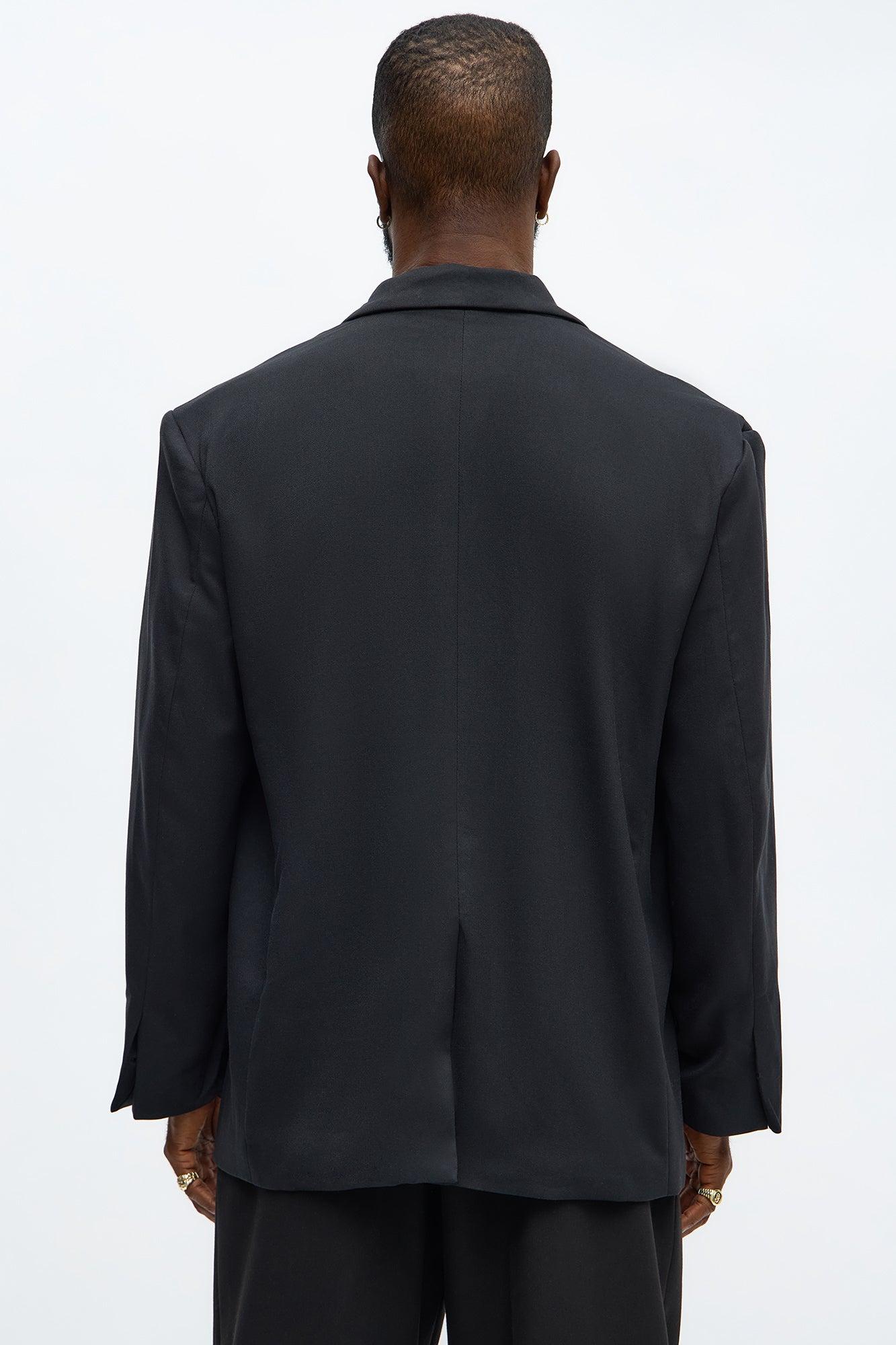 Dexter Relaxed Single Button Blazer - Black Product Image