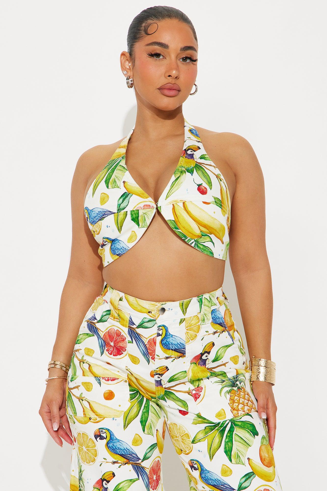Pineapple Paradise Pant Set - Yellow/combo Product Image
