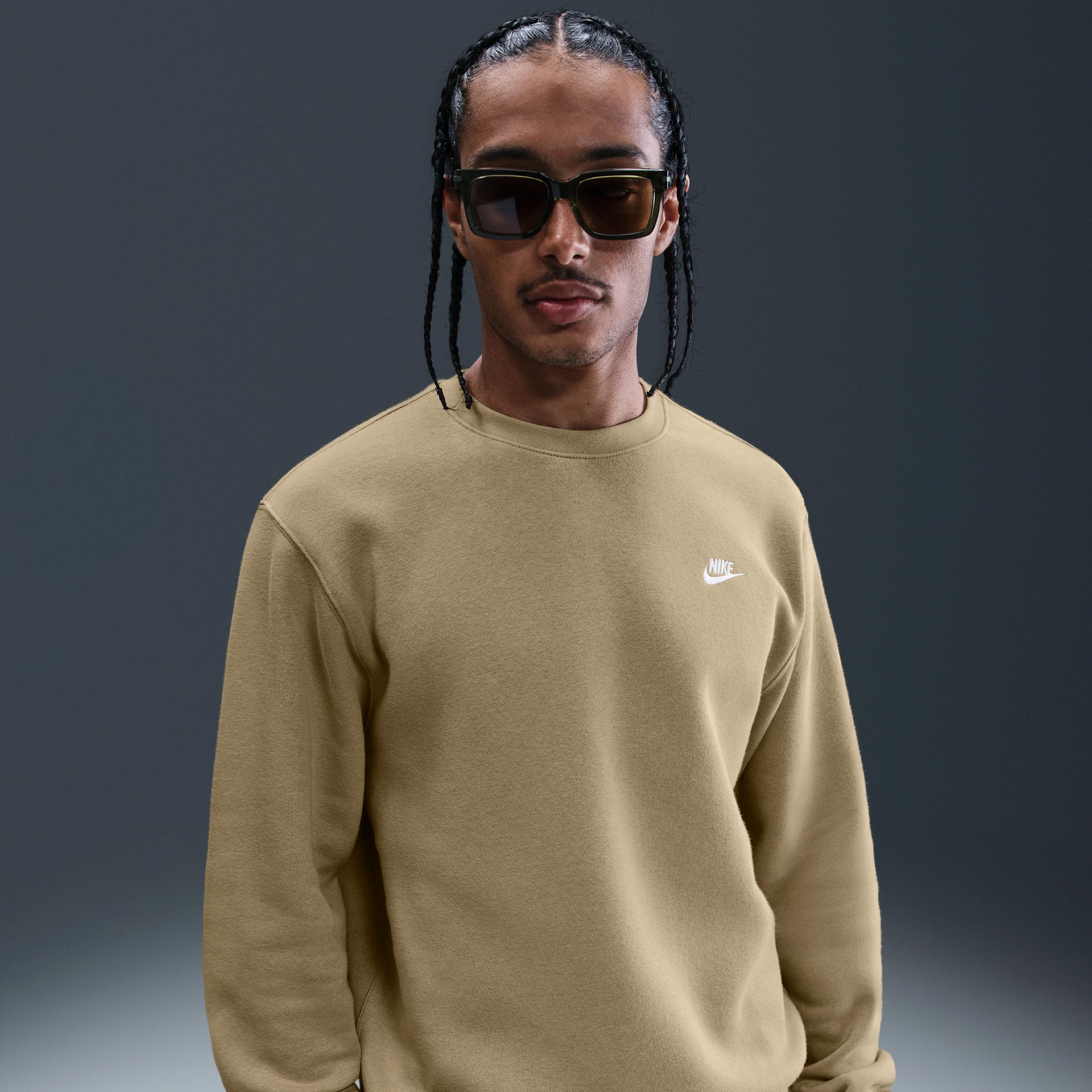 Nike Mens Nike Club Crew - Mens Parachute Beige/White Product Image