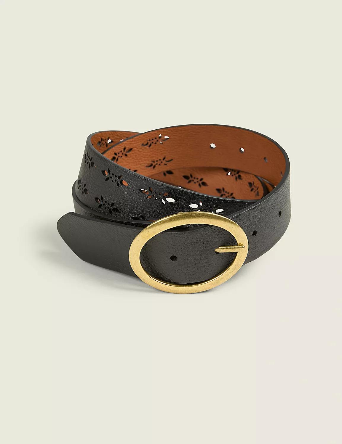 Reversible Multi-Wear Perforated Oval-Buckle Belt Product Image