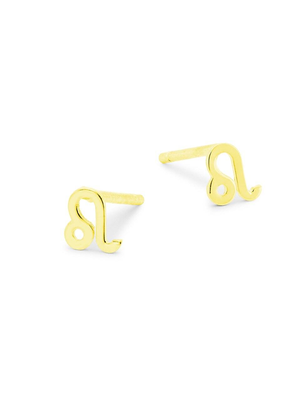 Womens 14Kt Gold Yellow Finish Polished Stud Libra Earring With Push Back Clasp Product Image