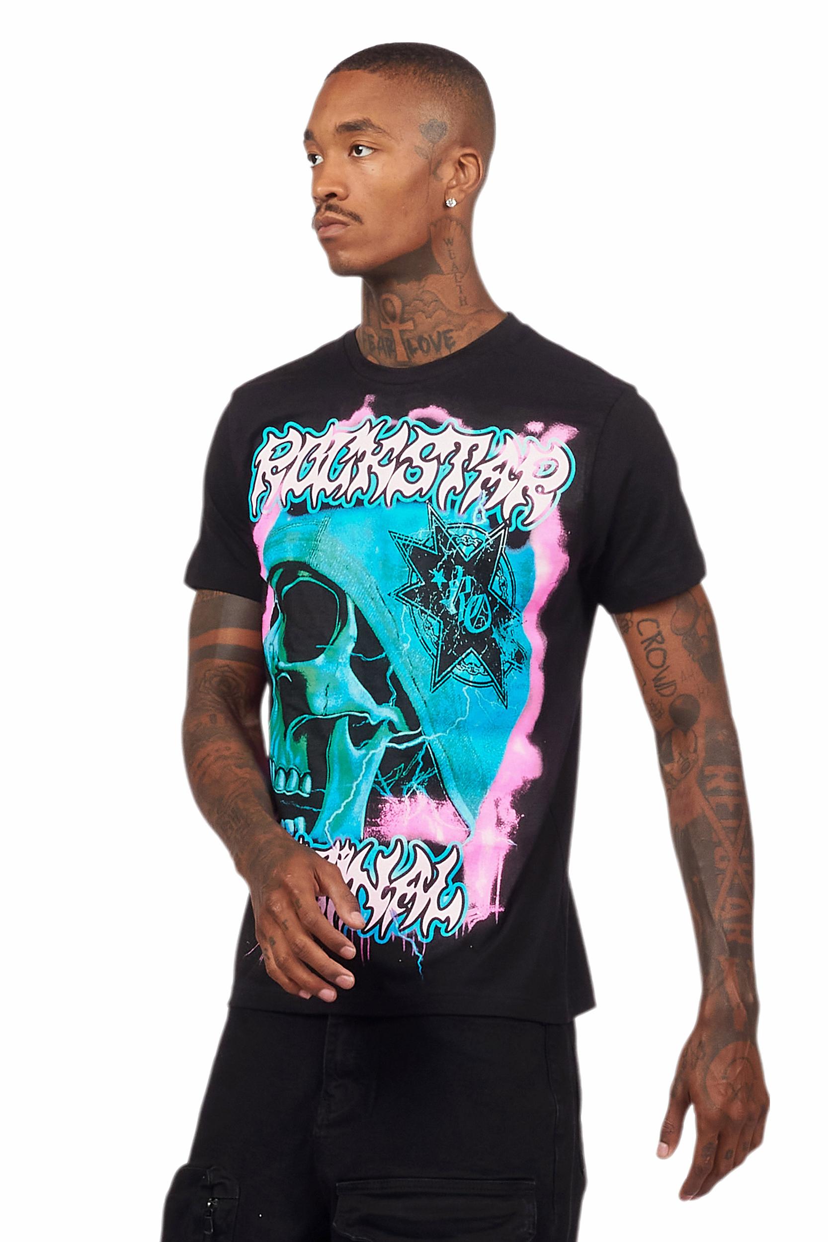 Omari Black Graphic T-Shirt Male Product Image