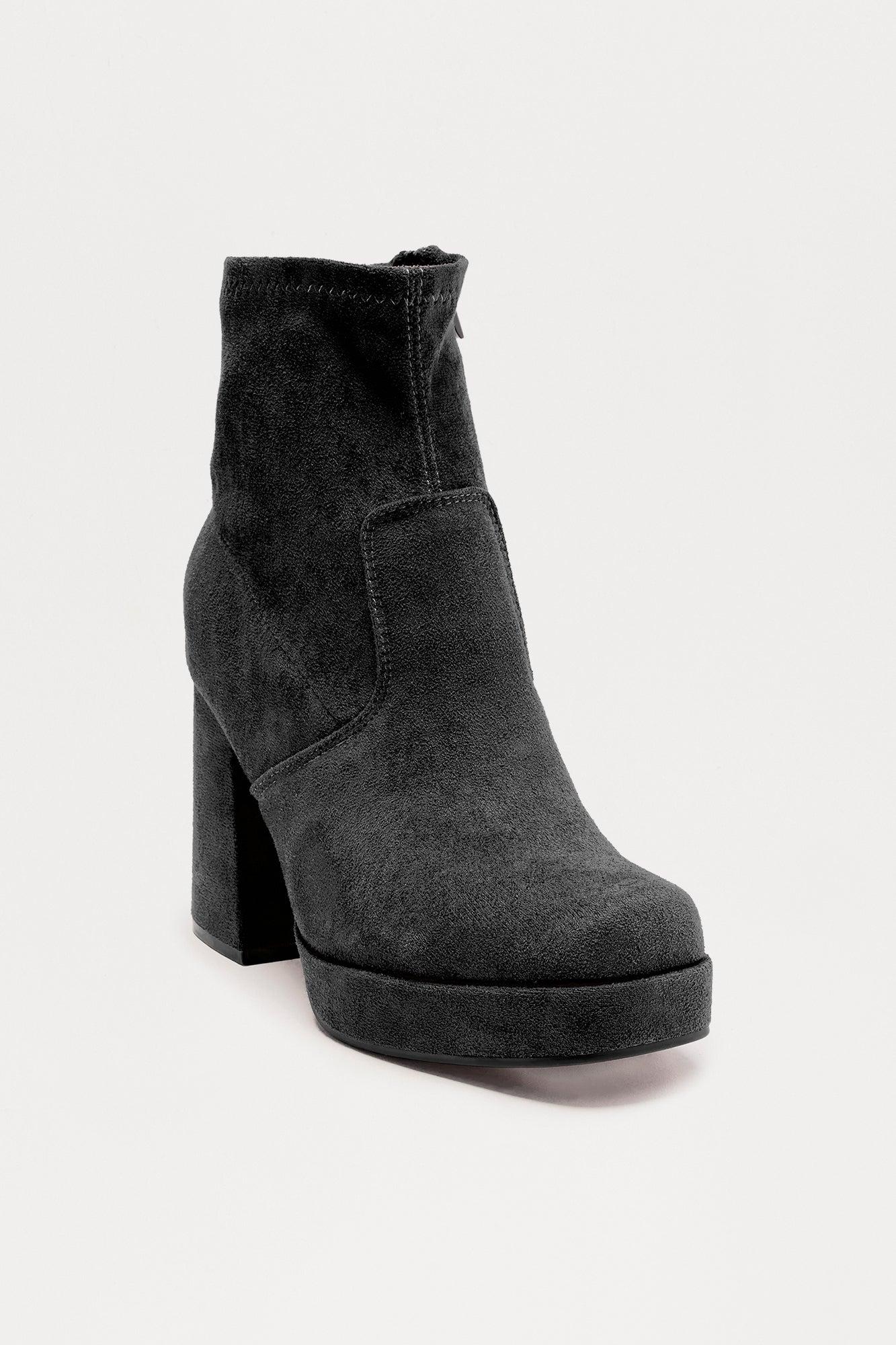 Navy Platform Booties - Black Female Product Image