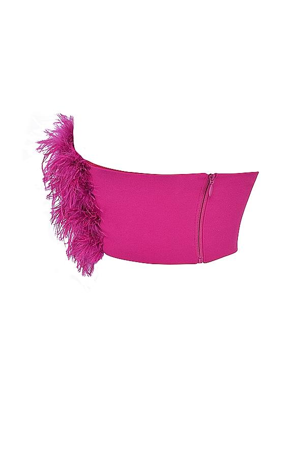Fenella  hot pink trimmed bandeau Product Image