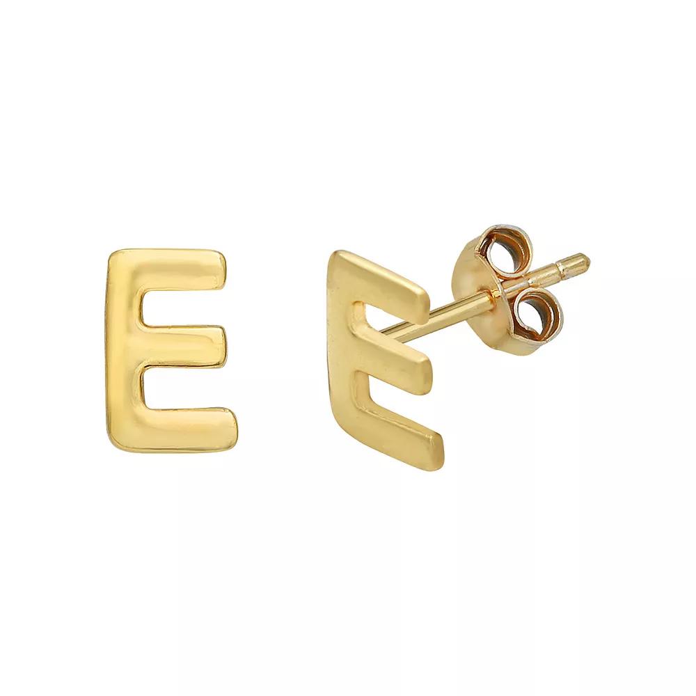 PRIMROSE Sterling Silver Initial Stud Earrings, Women's, Gold Tone C Product Image