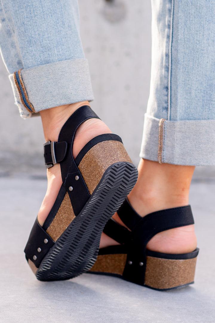 Very G Shayne Wedge Sandals - Black Product Image
