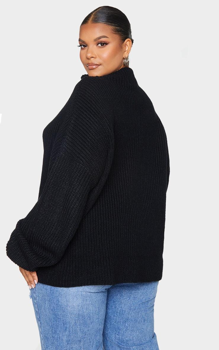Plus Black High Neck Sweater Product Image