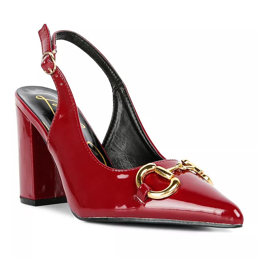 London Rag All Nighter Women's Patent Slingback Heels,  Product Image