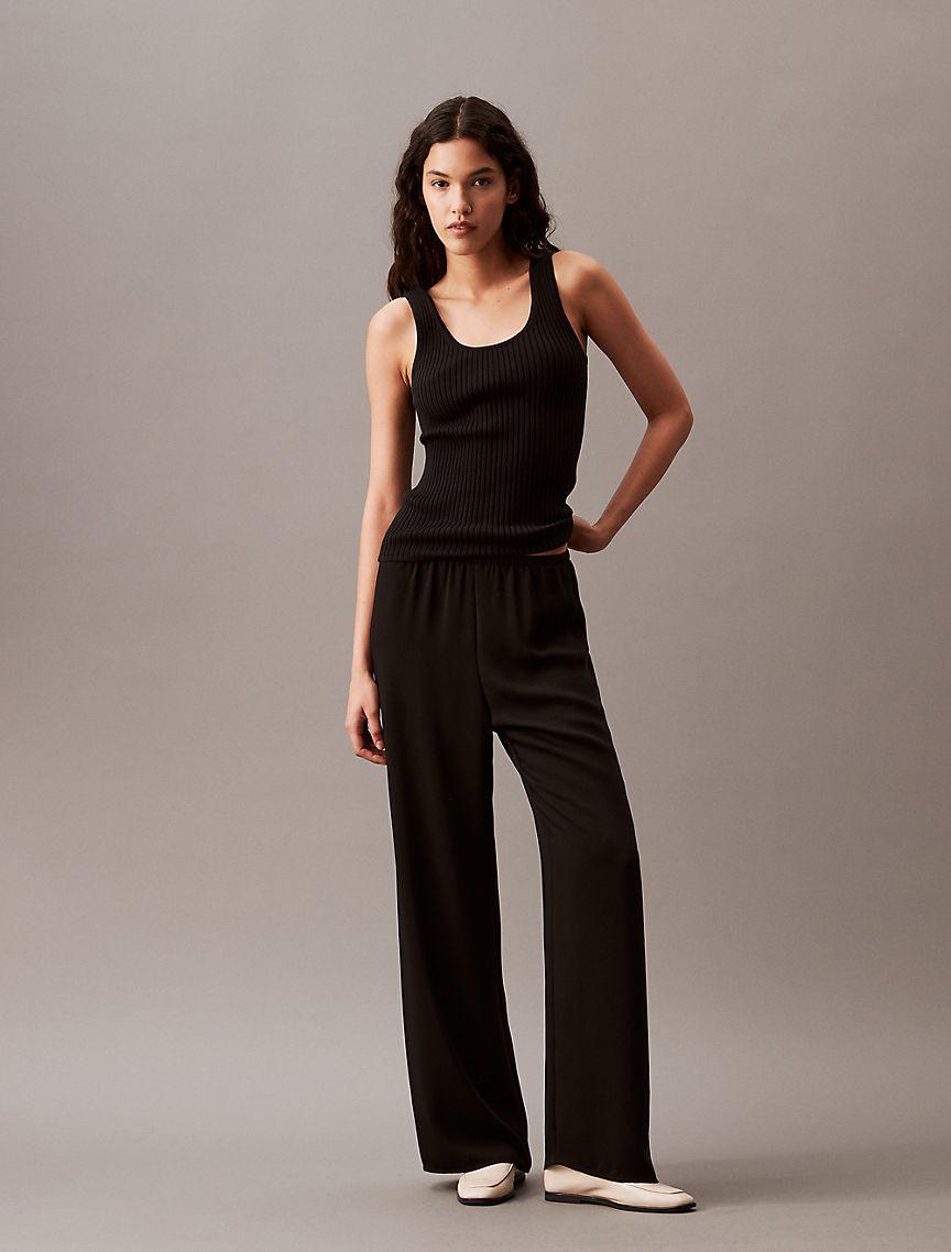 Smooth Cotton Rib Sweater Tank Top Product Image