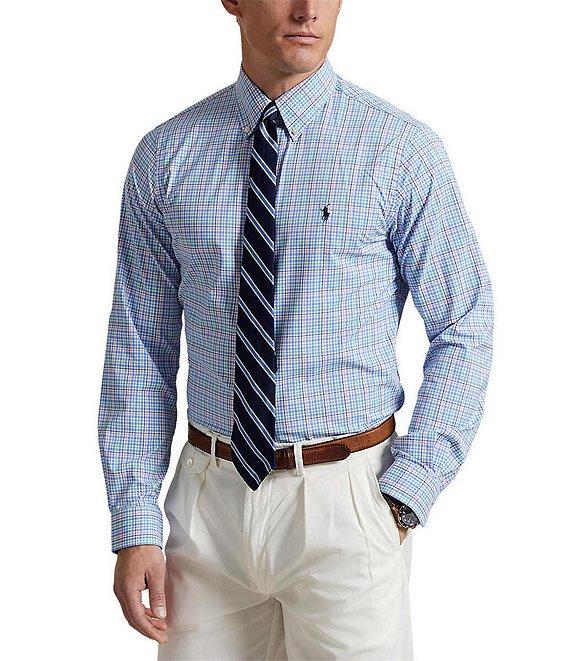 Polo Ralph Lauren Classic Fit Performance Stretch Twill Plaid Long Sleeve Woven Shirt Product Image