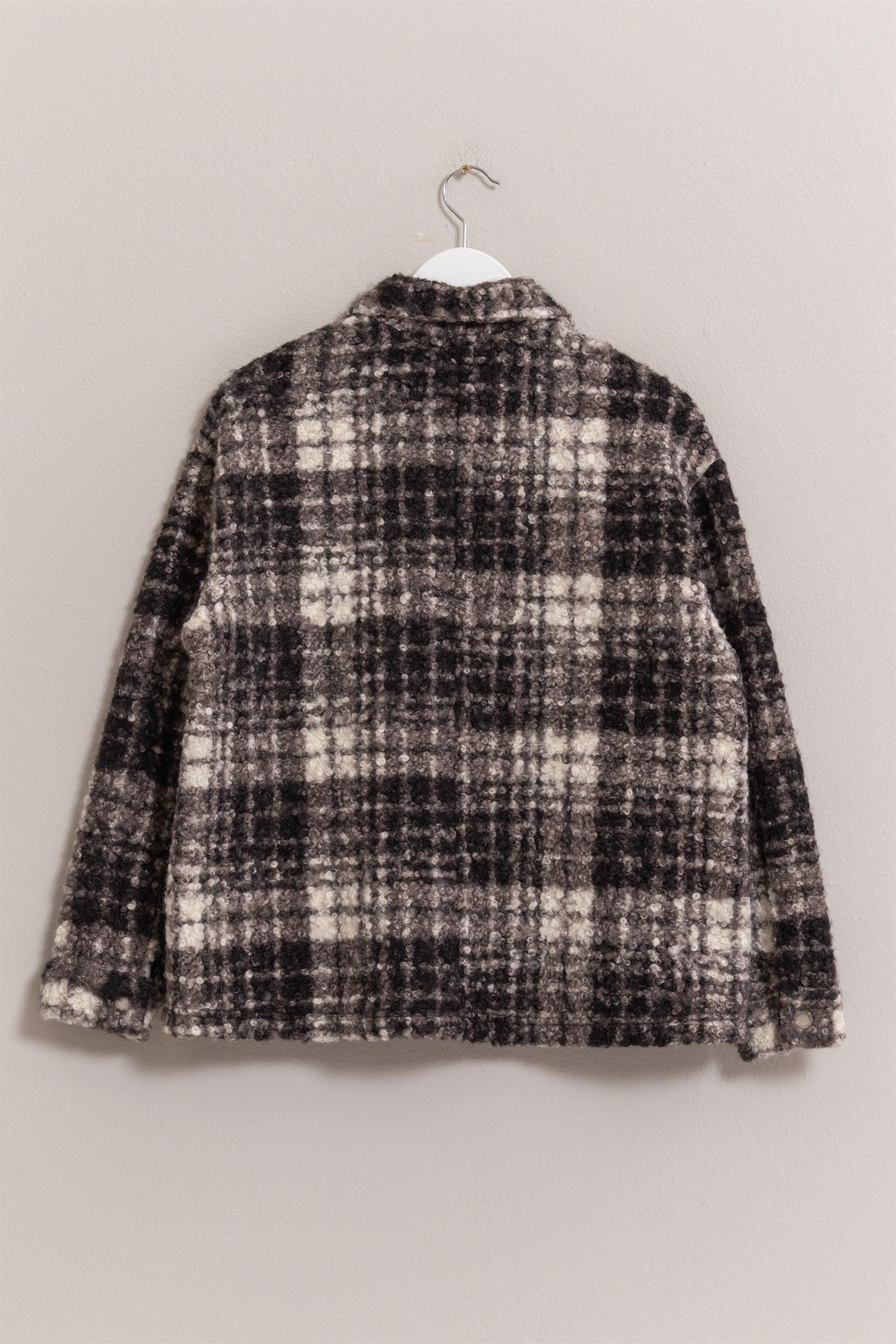 HYFVE Plaid Button Up Boucle Jacket Product Image