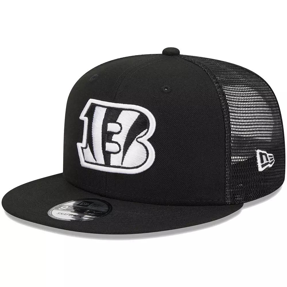Men's New Era Black Cincinnati Bengals Main Trucker 9FIFTY Snapback Hat Product Image