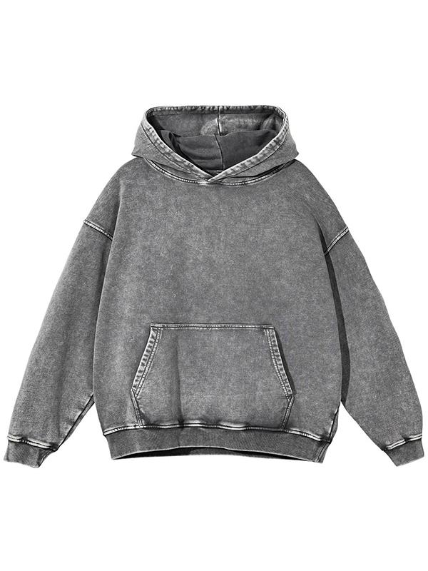 Men's Solid Oversized Long Sleeve Hoodie Product Image