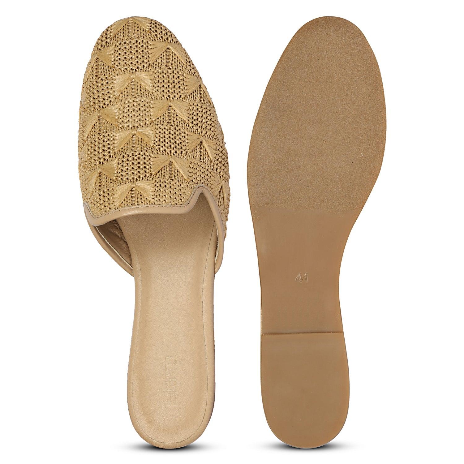 Andrea - Beige Mules Product Image