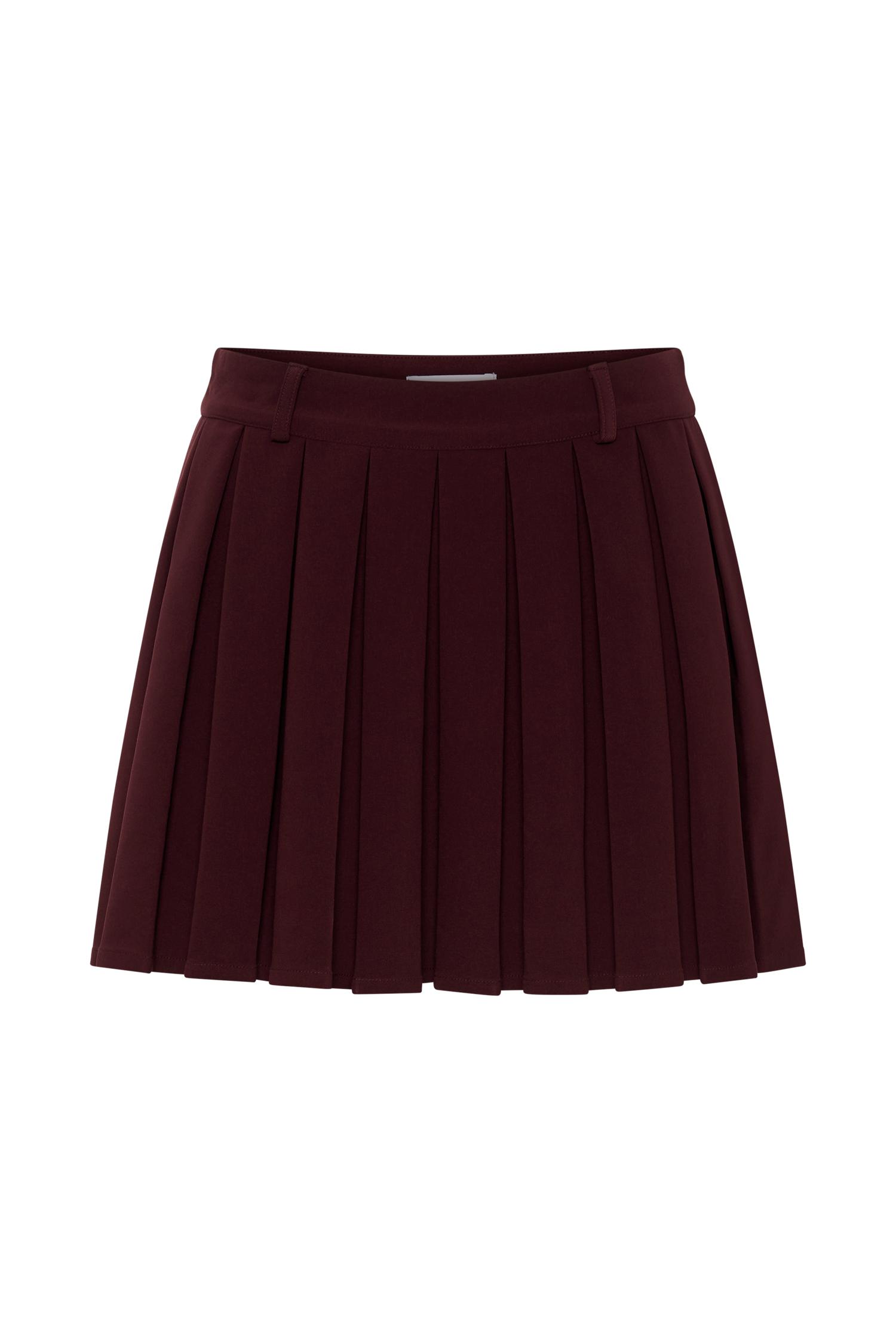 Mura Pleated Mini Skirt - Plum Product Image