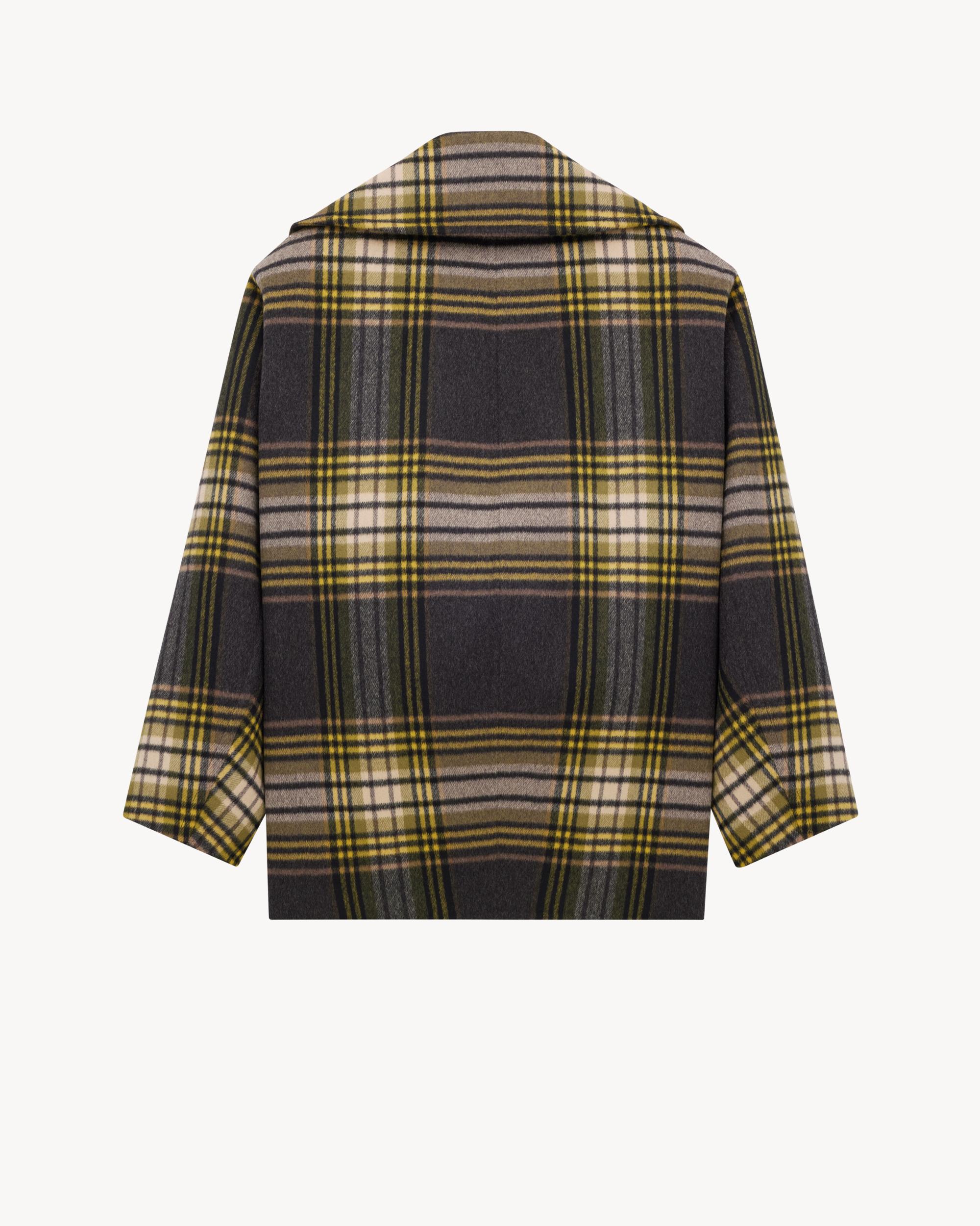 peacoat in wool tartan Product Image
