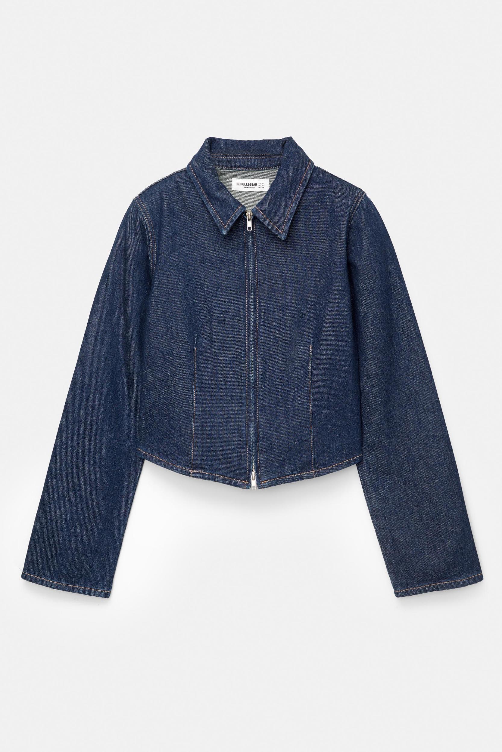 Zip denim shirt Product Image