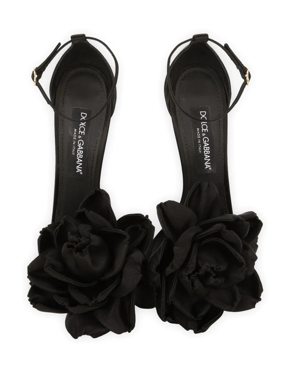 Keira floral-appliqué satin sandals  Product Image