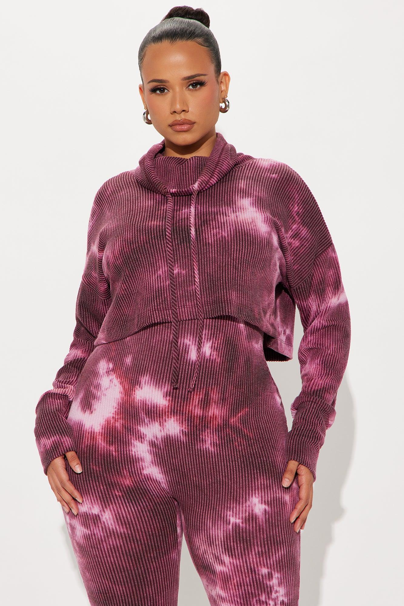 Thinking It Over Tie Dye Jumpsuit Set - Purple/combo Product Image