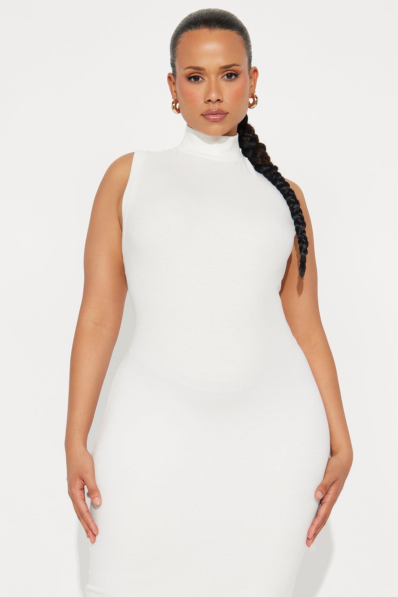 Bridget Ribbed Midi Dress - White Female Product Image