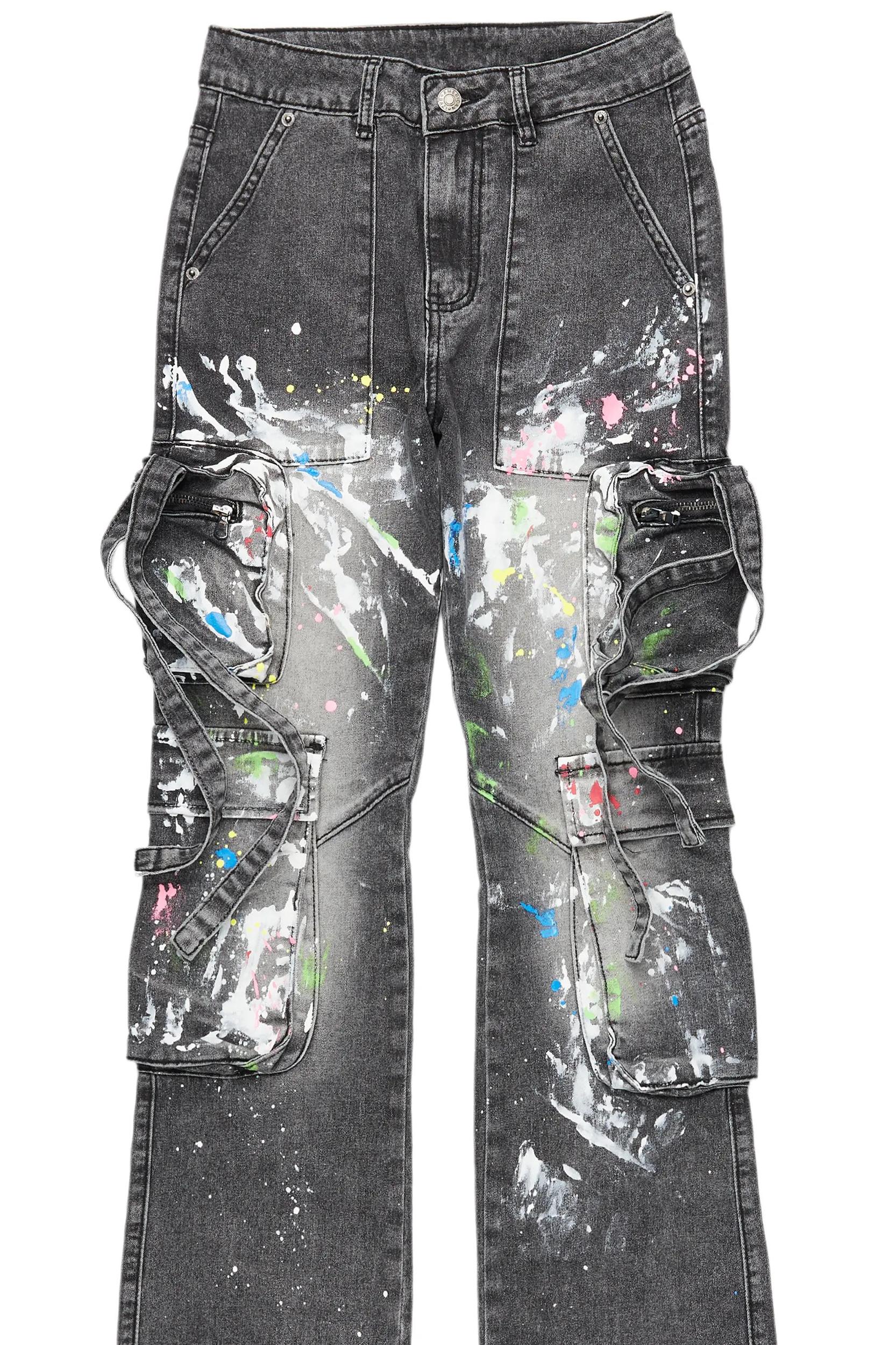 Kailiyah Grey Wash Super Stacked Jean Female Product Image