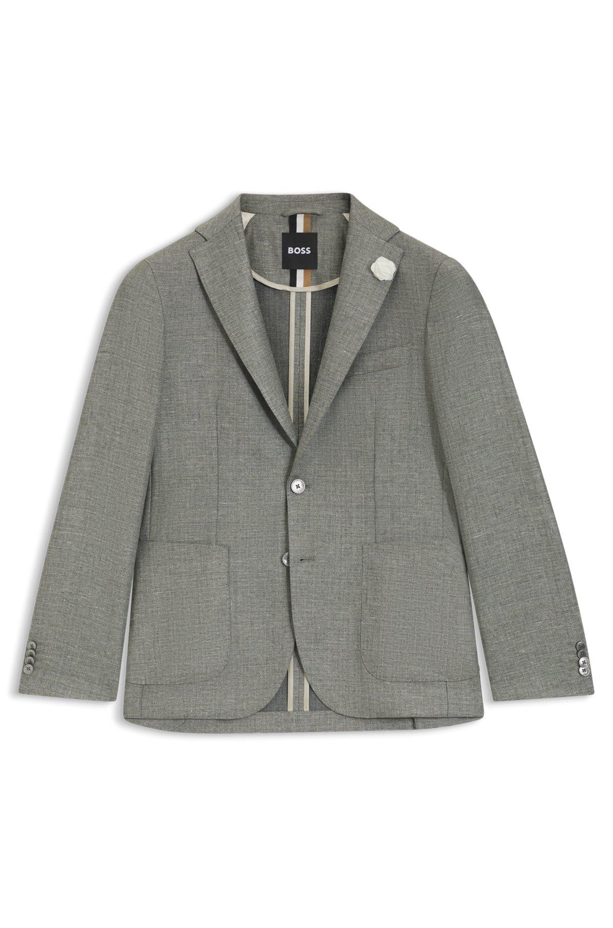 Slim-fit blazer in micro-patterned fabric Product Image