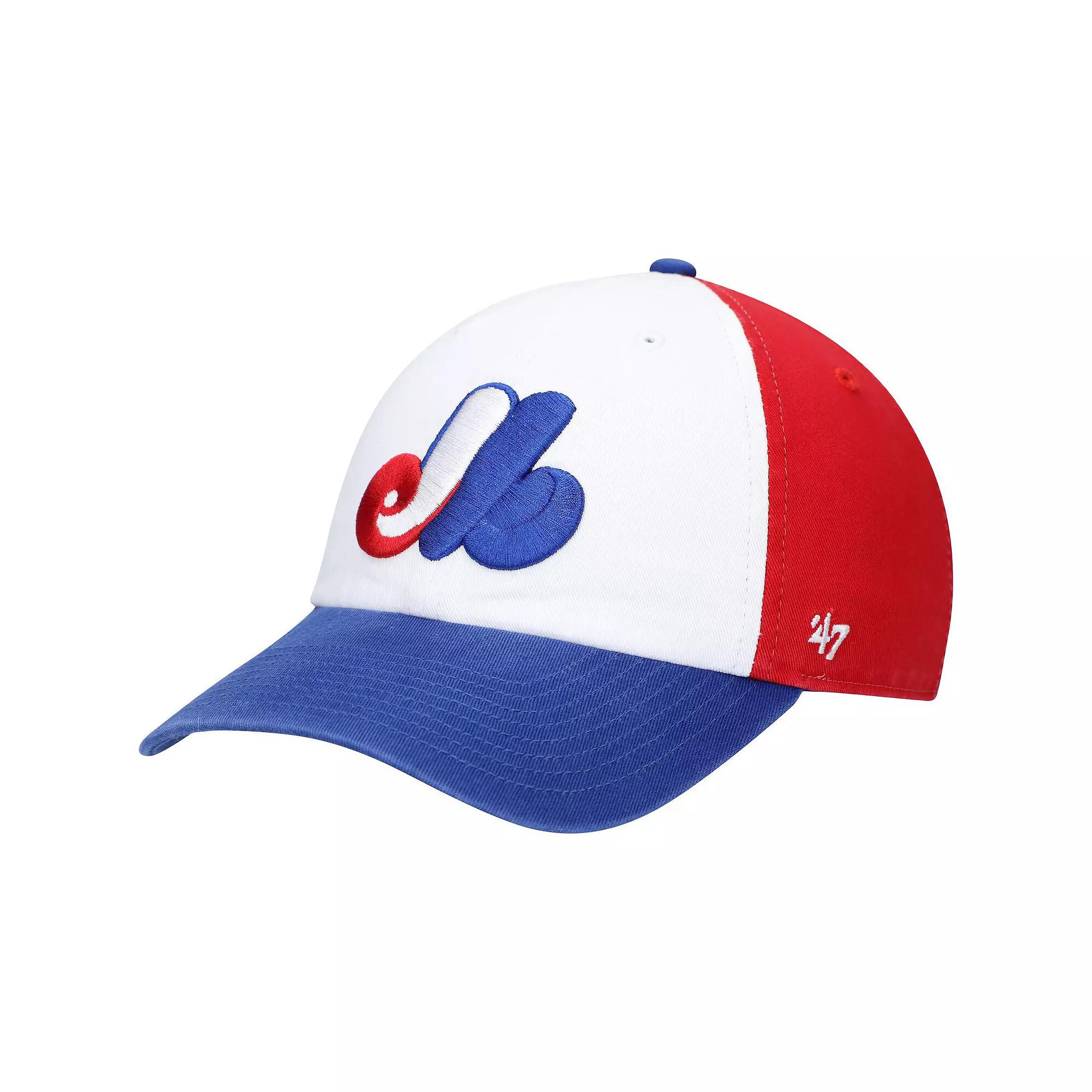 Men's '47 White Montreal Expos Logo Cooperstown Collection Clean Up Adjustable Hat, Mlb White Product Image