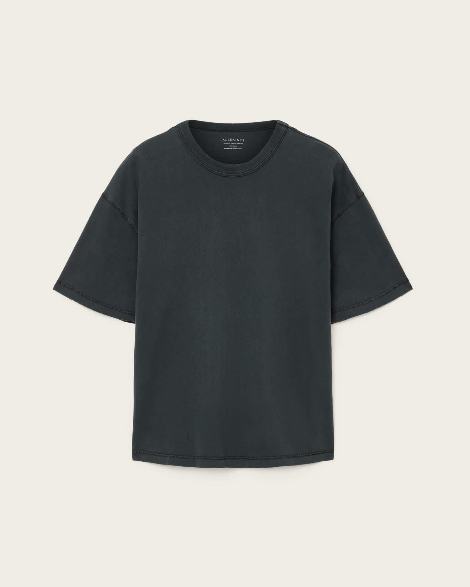Cole Short Sleeve Boxy T-Shirt Washed Black | ALLSAINTS US Product Image