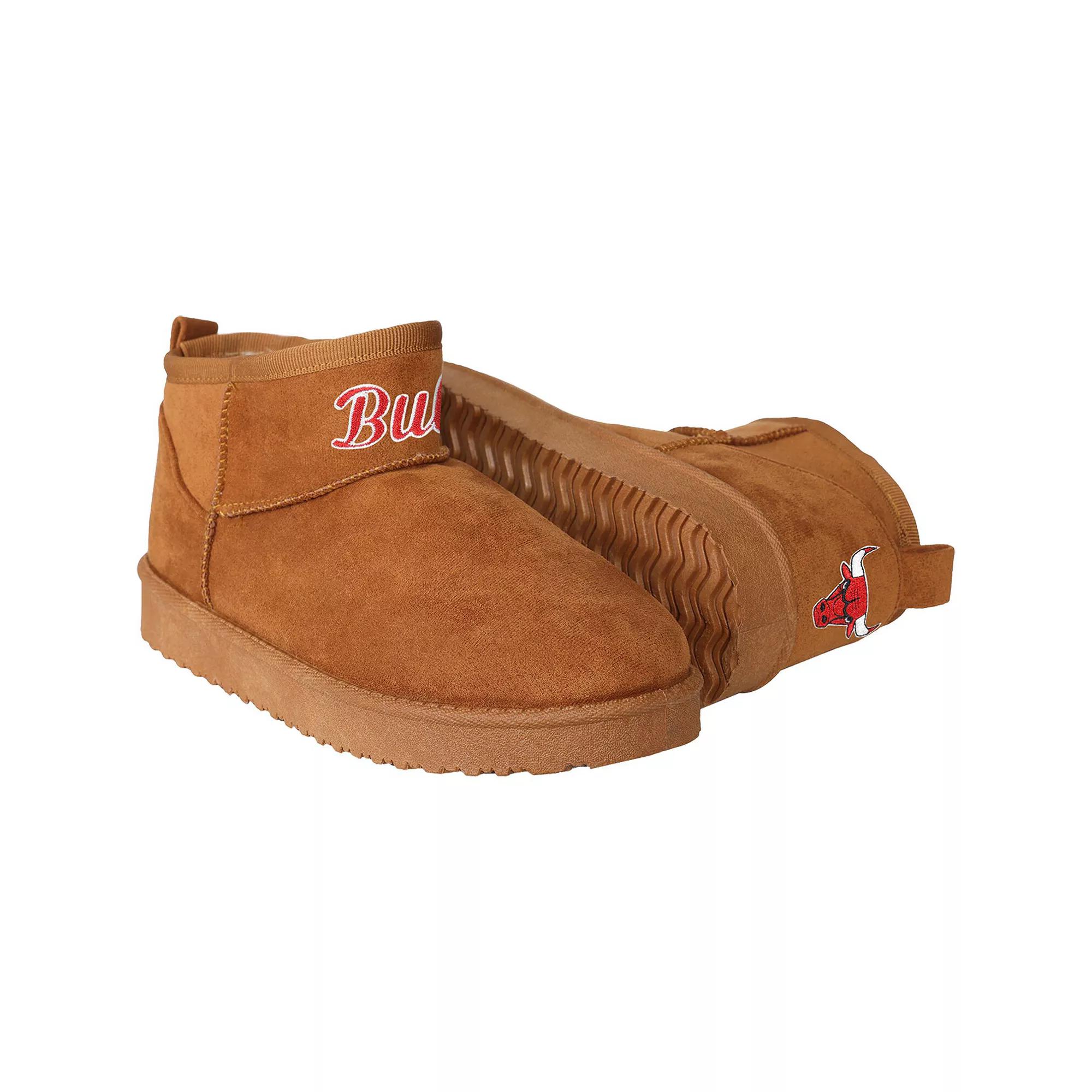Women's FOCO Brown Chicago Bulls Team Logo Fuzzy Fan Boots, Size: 6 Product Image