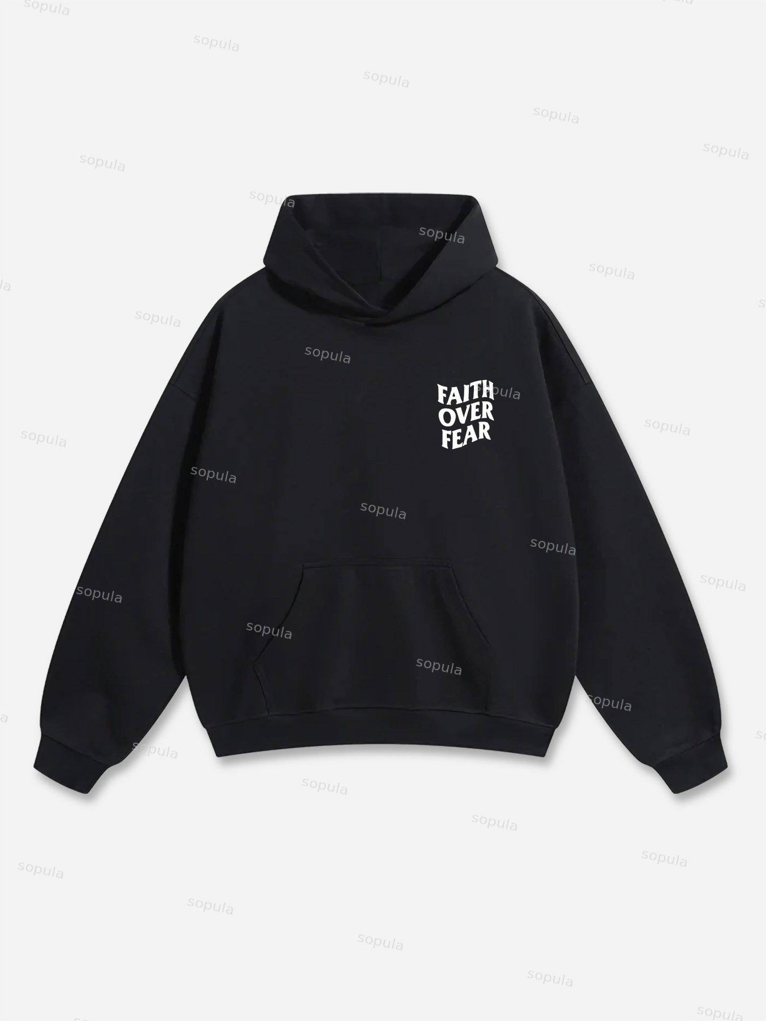Sopula Faith Over Fear Print Graphic Hoodie Product Image