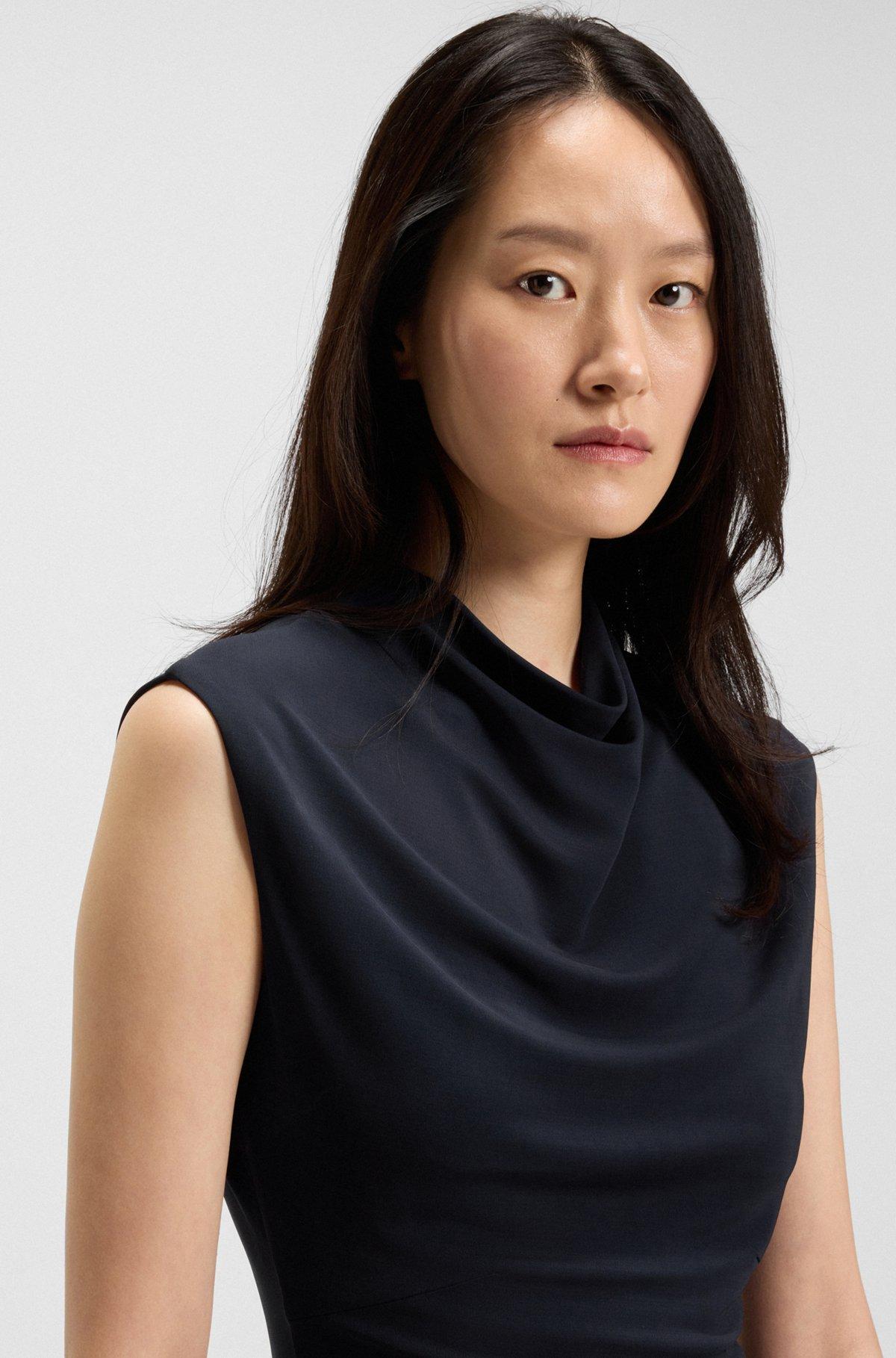 High-neck top in matte fabric Product Image