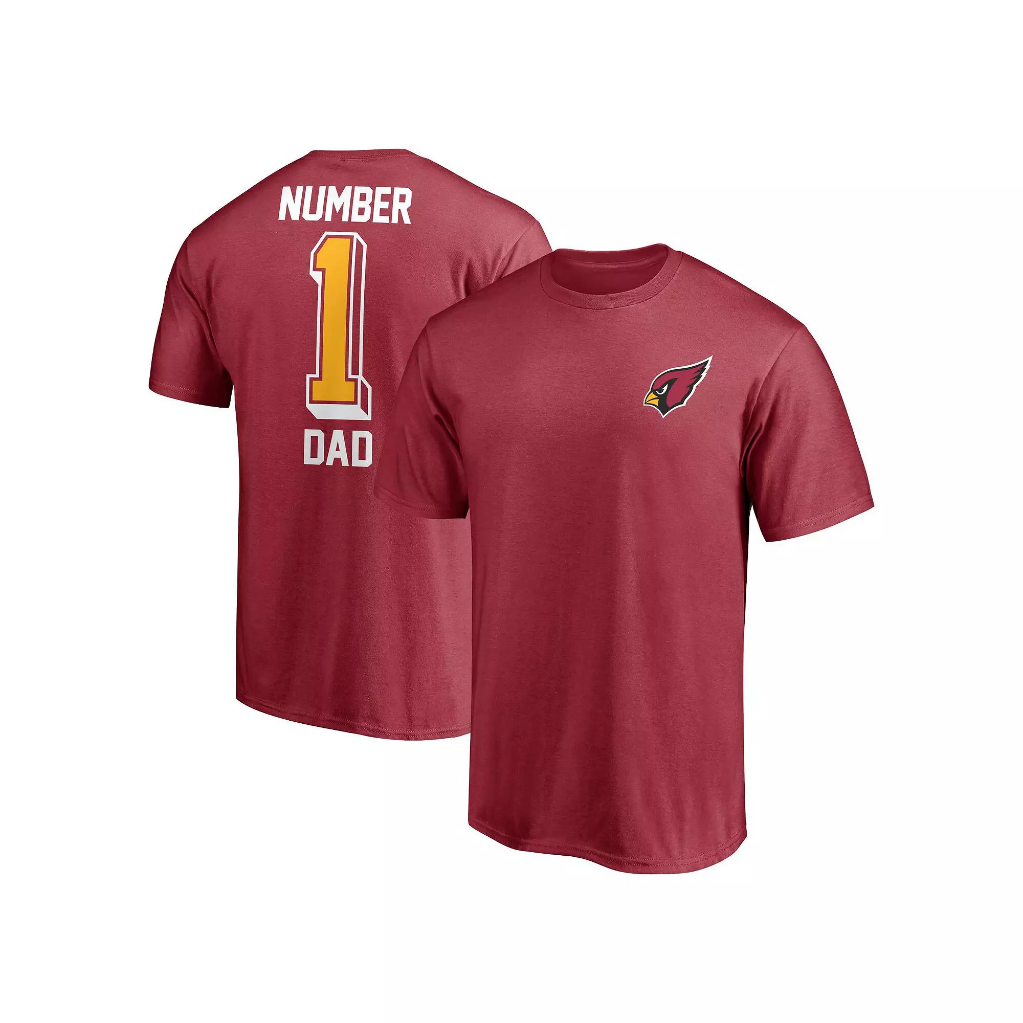 Men's Fanatics Cardinal Arizona Cardinals #1 Dad T-Shirt,  Product Image