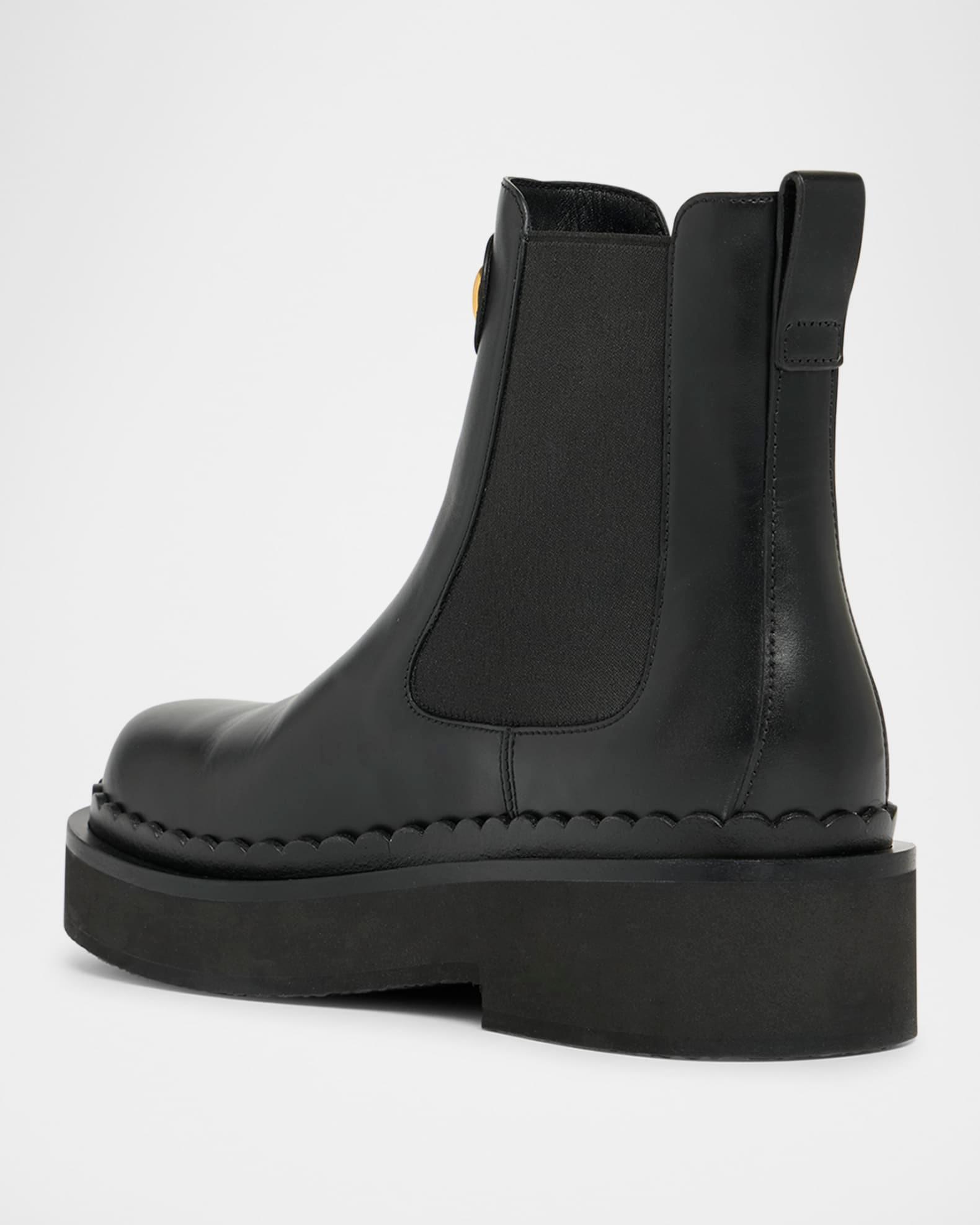VLogo Signature Leather Beatle Chelsea Boots Product Image