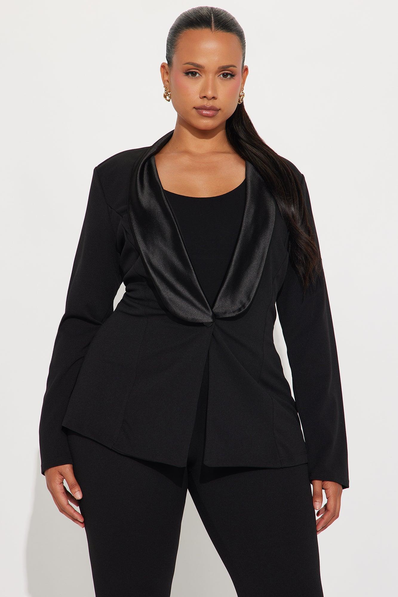 Ella Blazer Pant Set - Black Female Product Image