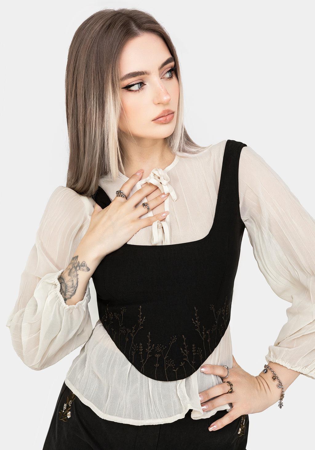 Helena Embroidered Corset Top Product Image