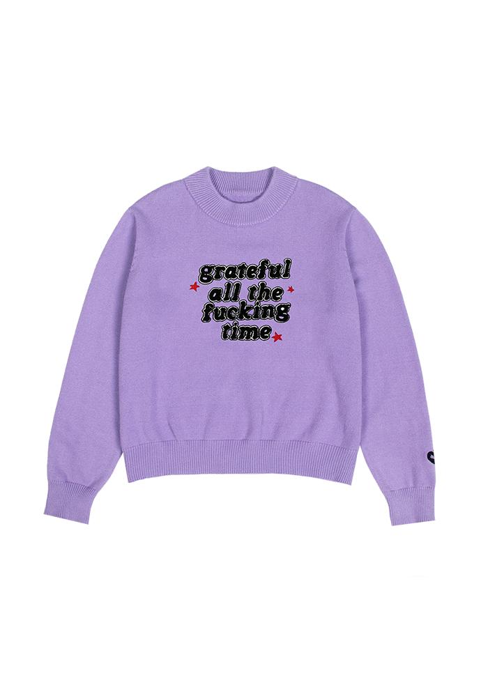 grateful all the fucking time knit sweater Product Image