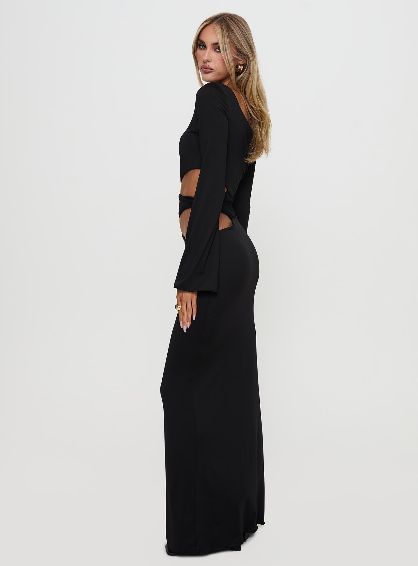 Kazimier Long Sleeve Maxi Dress Black Product Image