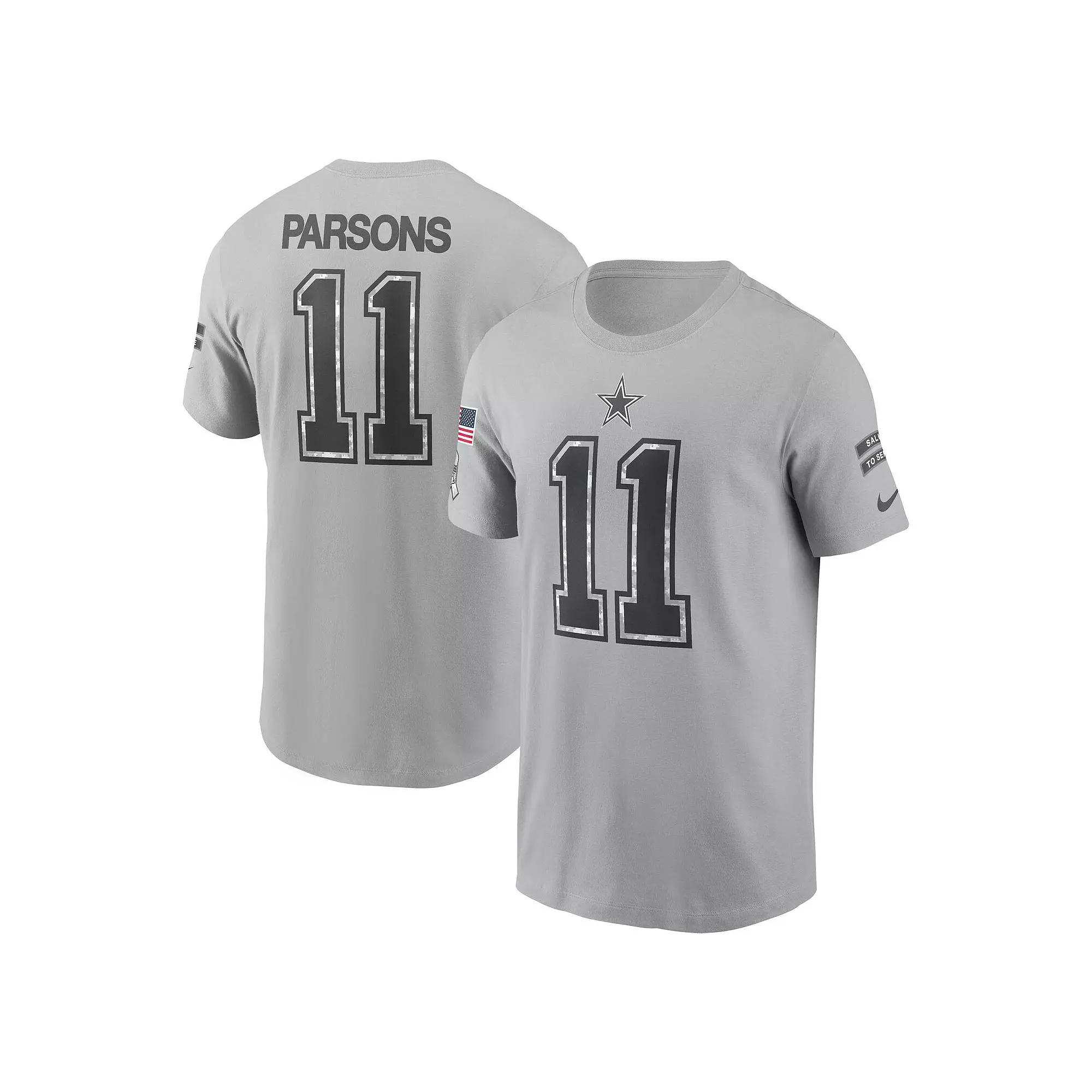 Men's Nike Micah Parsons Gray Dallas Cowboys 2024 Salute To Service Name & Number T-Shirt, Size: Medium, Grey Product Image