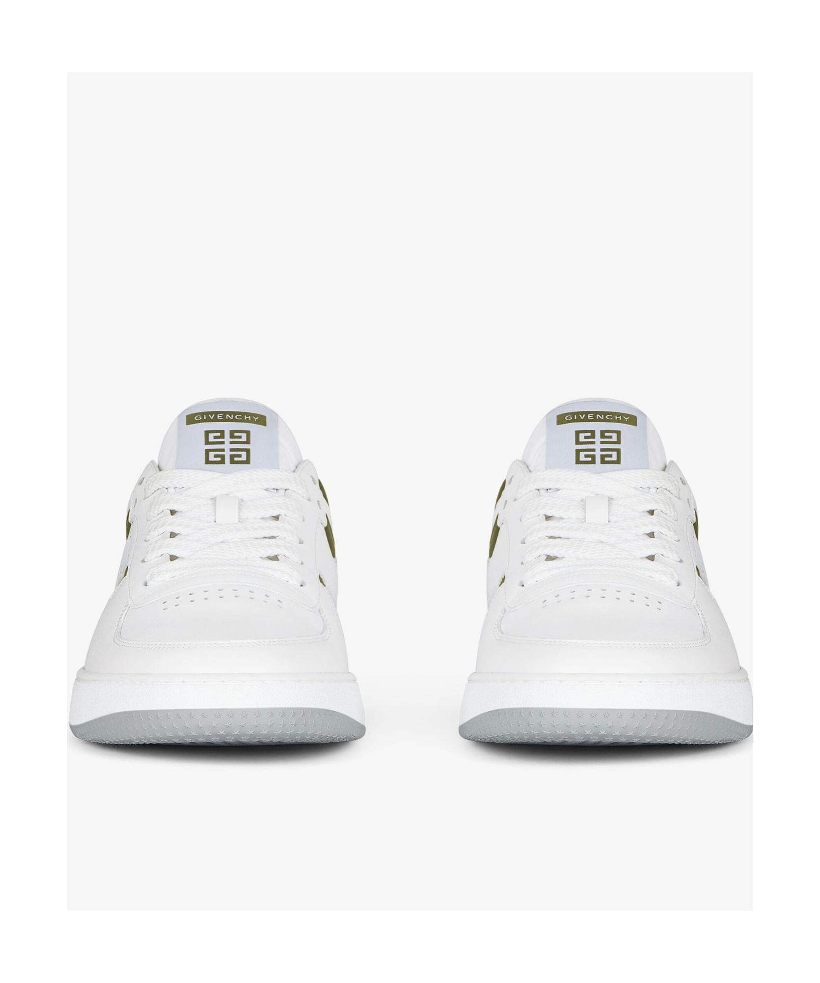 GIVENCHY Leather Sneakers With Rubber Sole And Panelled Design In White Product Image