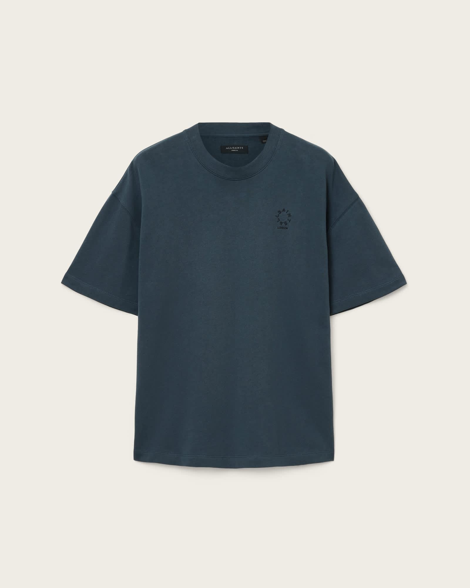 Haven Embroidered Logo Oversized T-Shirt MOONSTONE BLUE | ALLSAINTS US Product Image
