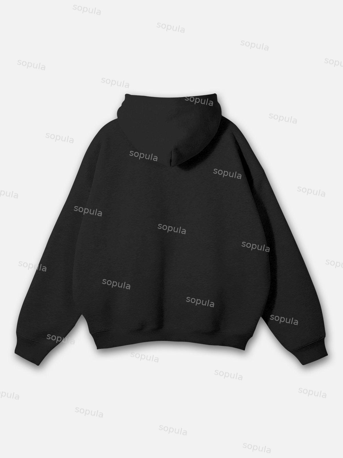 Sopula Greygods Gray Five Nine G59 Skull Graphics Pocketless Hoodie Product Image